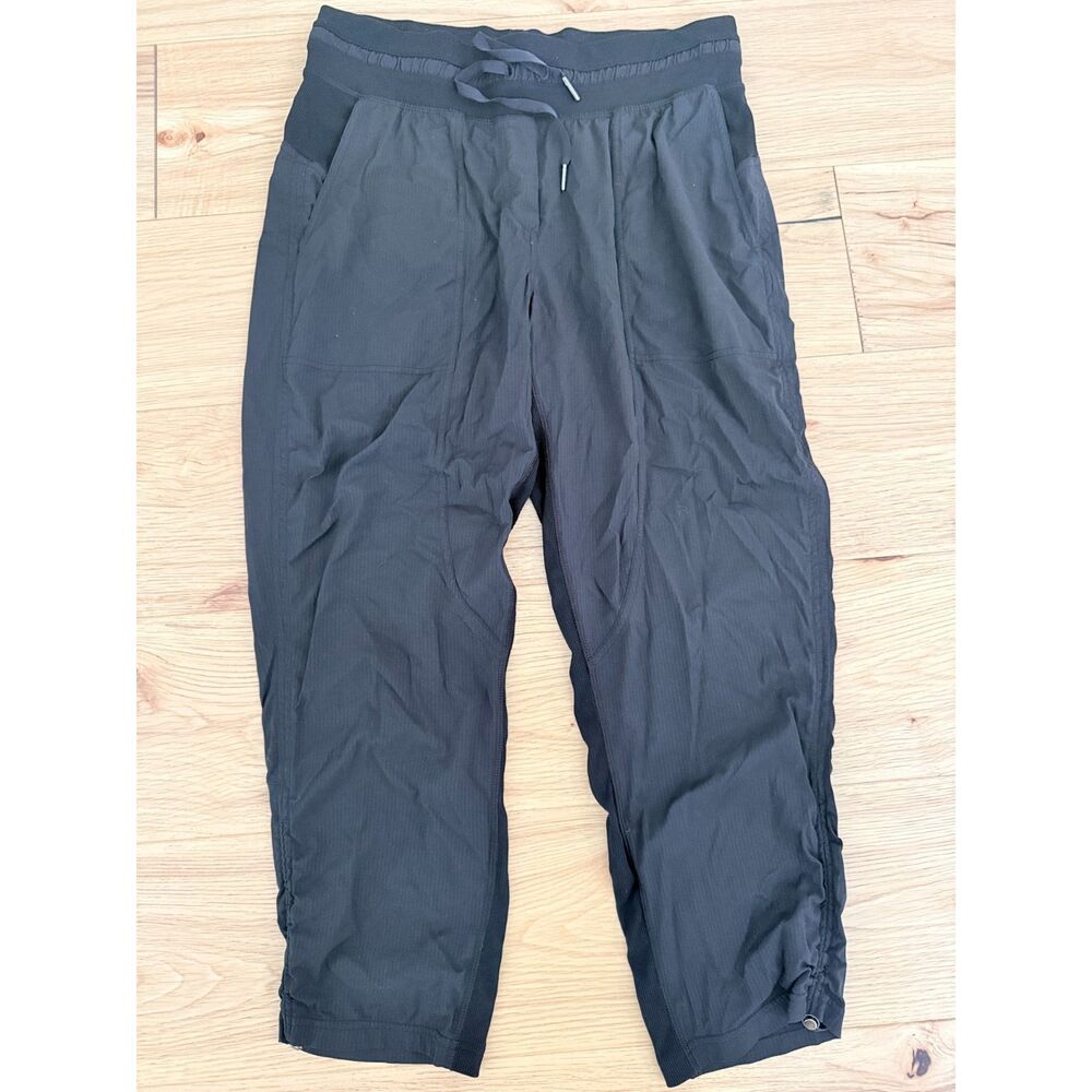 Lululemon Black Studio Dance Cargo Pants Size 8 Drawstring Hem